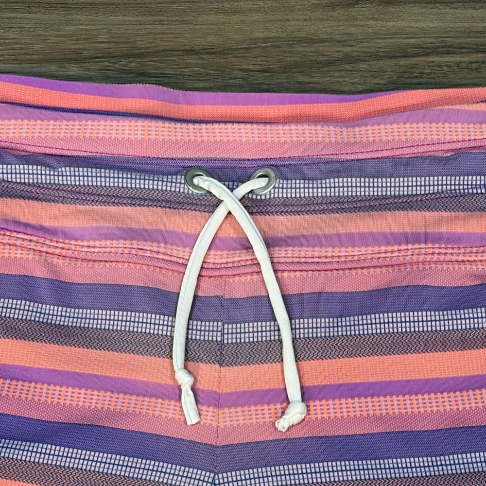 Athleta Pink Purple Striped Swim Drawstring Board Short Shorts Women Size XL - Picture 3 of 16